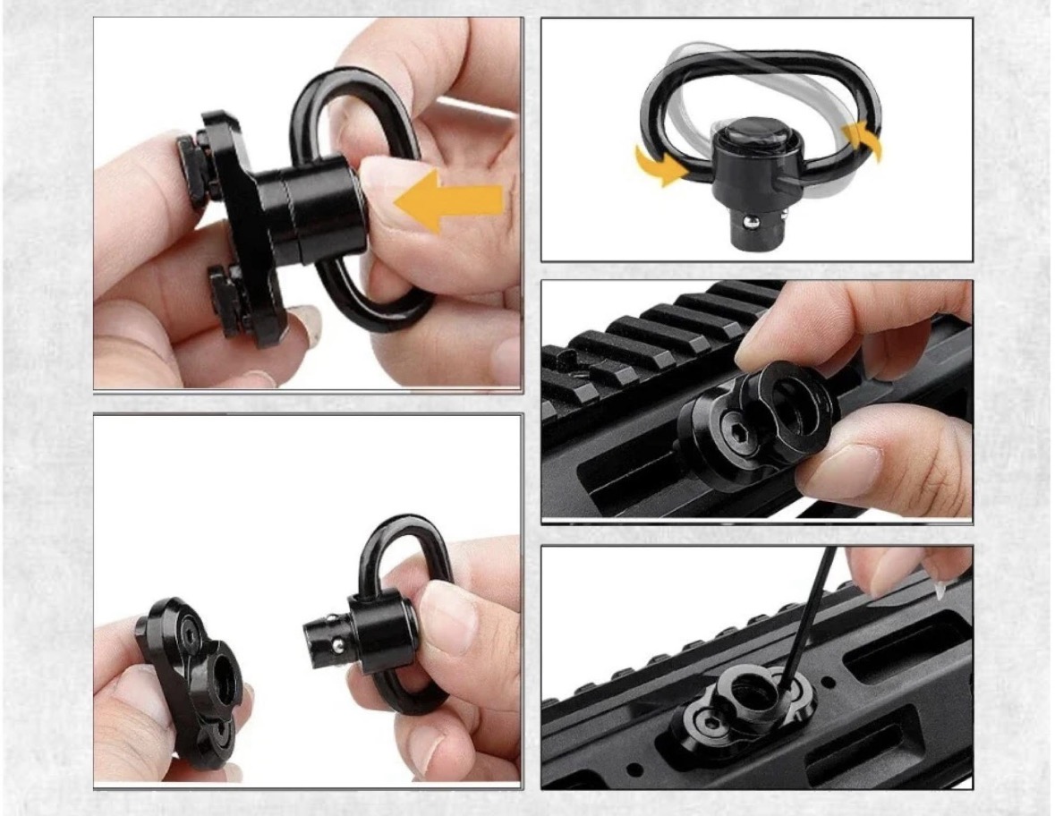 Sling Swivel + adaptor Mlock Model baut Adapter gantungan tali senapan pcp bocap tactical airsoft model buat thumbnail 3