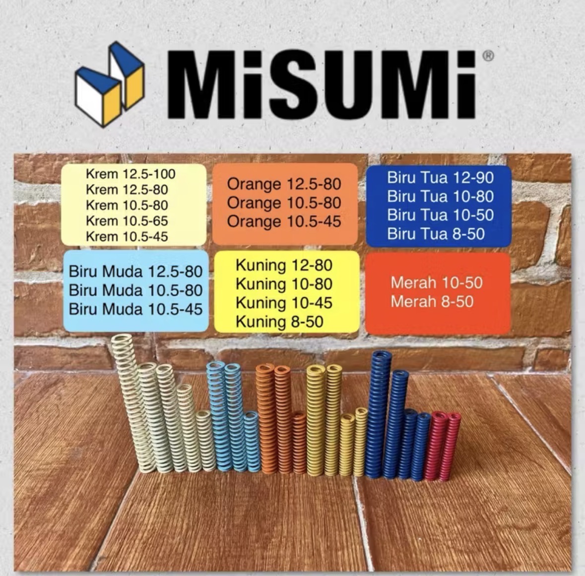 Spring MiSUMi Kuning SWF 10-80 Diameter 10mm  Panjang 8cm Original Japan Per Hammer pcp Per Valve pcp thumbnail 2