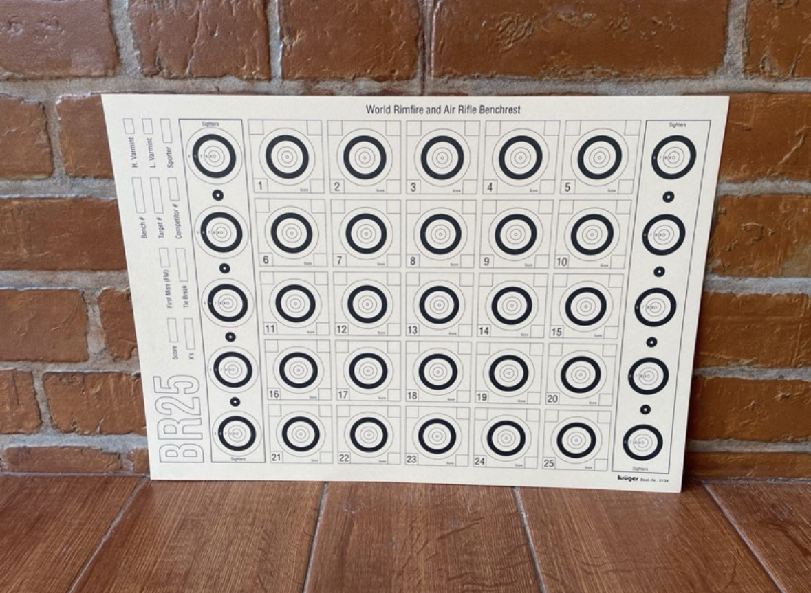Kertas Target Kruger BR25m 42cm x 30cm Original Germany isi 20pcs Kertas Target Benchrest 25M untuk Lomba / Kompetisi Original Kruger Germany
