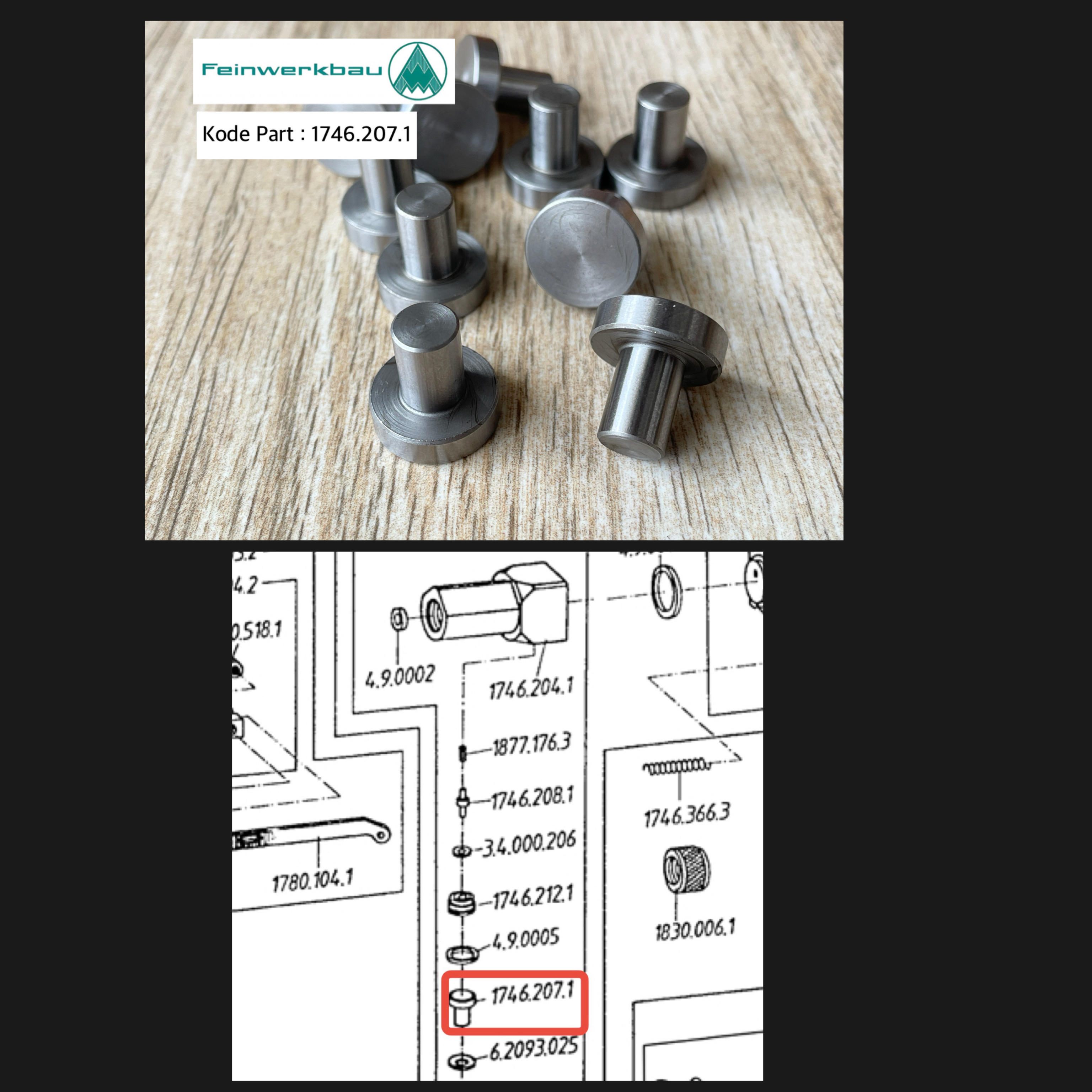 Piston Regulator P70 Original Feinwerkbau  Piston Regul P70 Kode Part : 1746.207.1