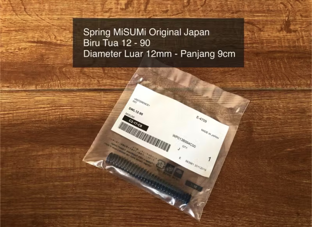 Spring MiSUMi Biru Tua SWL 12-90 Diameter 12mm Panjang 9cm Original Japan Per Hammer pcp Per Valve pcp