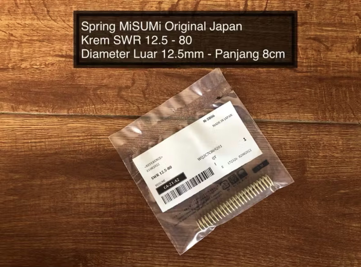 Spring MiSUMi Krem SWR 12.5-80 Diameter 12.5mm Panjang 8cm Original Japan Per Hammer pcp Per Valve pcp
